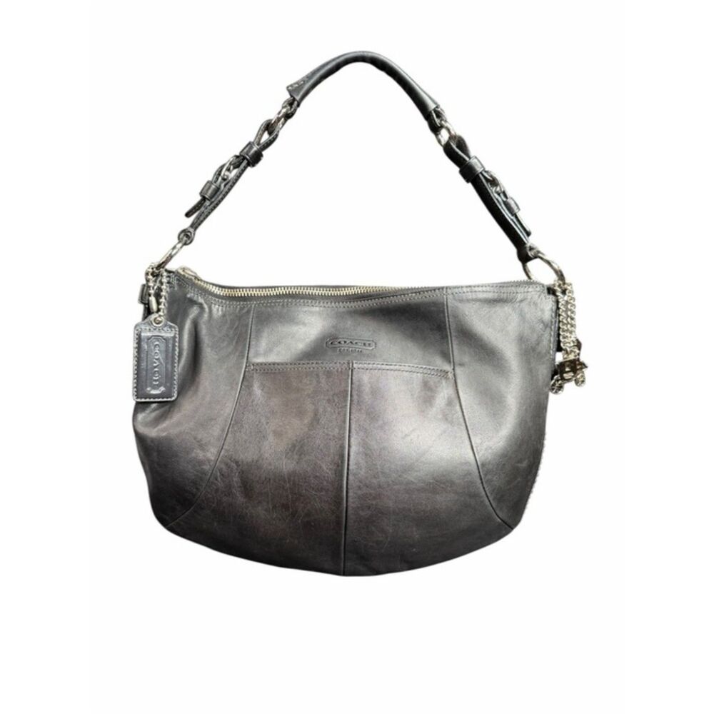 Coach Black Leather Hobo Shoulder Bag Style 12683